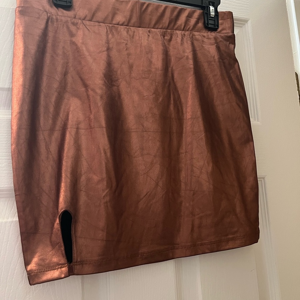 Elegant Copper Mini Skirt